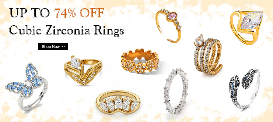 Cubic Zirconia Rings Up To 74% OFF