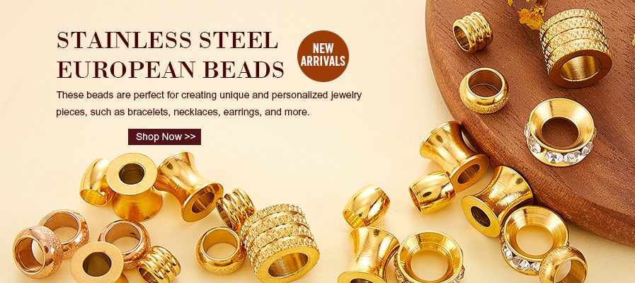 New Stainless Steel European Beads