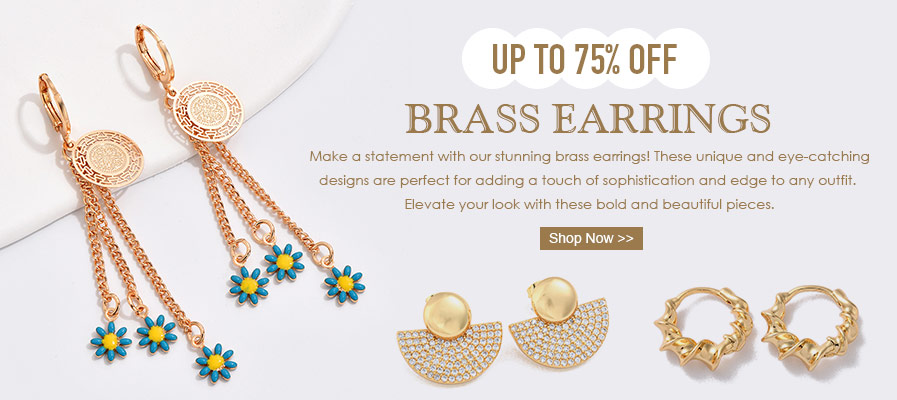 Brass Earrings Up To 75% OFF